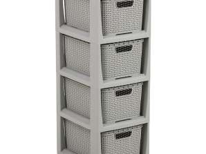 RATTANHYLLE 4 X 7L   1726 GRÅ