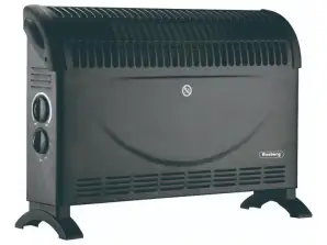 Rosberg R51974AT, Convector heater, 2000W, Turbo fan, 3 power levels, Protection against overheating, Black