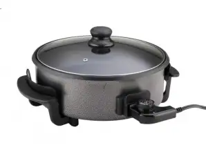 Rosberg R51010B, Plaque à pizza, 1500W, Bouton réglable en température, Revêtement antiadhésif