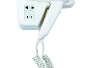 Rosberg R51100HT, Wall mounted hair dryer, 1300W, 2 speed settings, Shave socket, White
