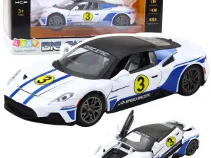 Metall Bil Sport Ljus Ljud Kör Vit 1:22