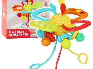 Duyusal Oyuncak 6in1 Diş Kaşıyıcı Dizeleri Çekme Pop It Renkli