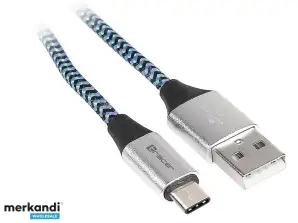 Kabel TRACER USB 2.0 TYPE C A Male C Male 1.0m schwarz-blau
