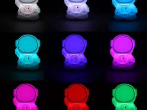 Silikona 8 LED USB naktslampiņa bērniem, balta, astronauts