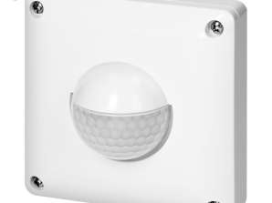 Bevegelsessensor. 2 og 3 leder. 190 st. IP65. 500W. maks. rekkevidde. 20m. til boks. hvit