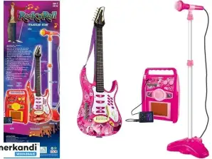 Gitarre mit Mikrofon Streicher Amp Pink