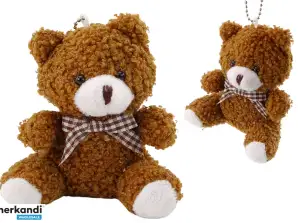 Plysj Brun Liten Teddybjørn Kosete Maskot Nøkkelring 10cm