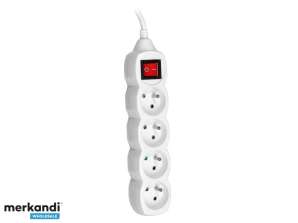 Multiprise TRACER PowerCord 3,0m  4 prises. interrupteur. blanc