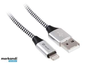 Kabel TRACER USB 2.0 iPhone AM lightning 1.0m black-silver