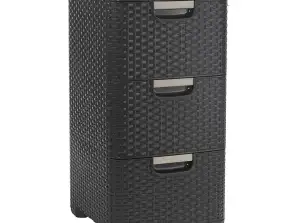Étagère avec 3 tiroirs Curver Style marron foncé