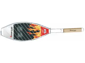 Une grille pour la cuisson du poisson. Grill de maître. Acier chromé