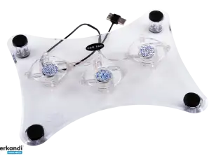 LEC WNT031 Supporto di raffreddamento per laptop 3x ventole in plexiglass
