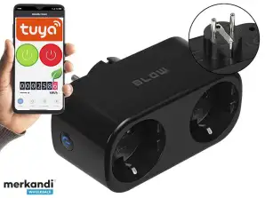 72 078# Smart socket double controlled wifi tuya black