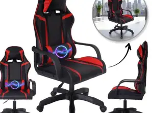 VORTEX drehbarer Gaming-Bürostuhl, schwarz, rotes Kunstleder KO35CZE