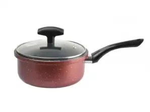Sauce pan with lid Rosberg R51321G18, 18cm/1.8l, Marble finish, Induction, Bordeaux melange