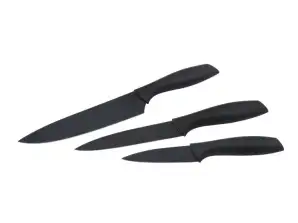 Rosberg R51633B3 knife set, 3 pcs., non-stick coating, black