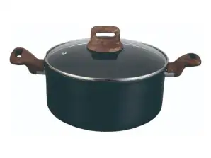 Oliver Voltz OV54418F24D, Paris Series, Aluminum saucepot 24сm.*15 сm, 6.5 l., Non-stick coating, Heat sensor, Induction, Black