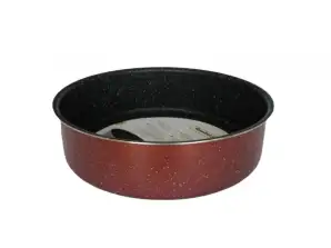 Baking tray Rosberg R51222G26, Round,26*7.5cm., Marble finish, Bordeaux melange/aluminium