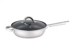 Pan with lid Rosberg R51210L24TM, 24x6.5см.,Stainless steel, Marble finish