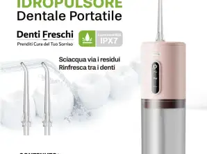 Hilo dental recargable y portátil, con boquillas adicionales, rosa, capacidad de 280 ml