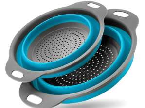 AG659J SILIK COLANDER. СКЛАДАНИЙ 2PCS BLU