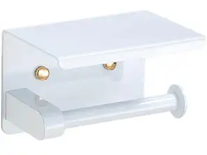AG887C SUPORTE DE PAPEL COM PRATELEIRA BRANCA