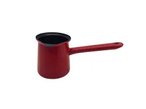 Rosberg R51305J10, Carbon steel enamel coffee warmer 8.5x10сm., 450 ml Red