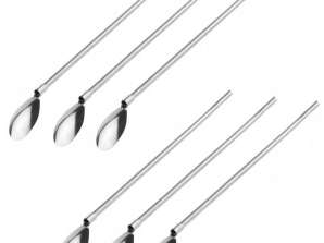 DA142 STRAWS METAL COFFEE SPOONS