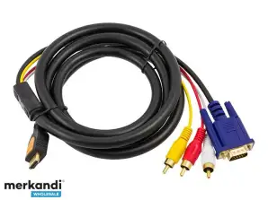 HD29 HDMI - VGA + 3RCA 1.8M GOLD CABLE
