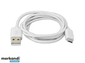 KK21A МИКРО USB КАБЕЛ БЯЛ 1M