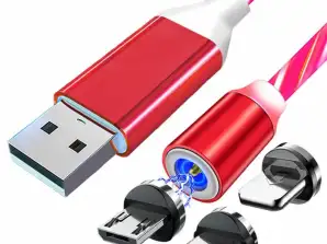 KK21W MAGNETIC CABLE 3 in 1 LED RED