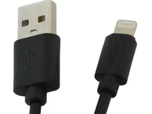 PKU23A КАБЕЛ ЗА IPHONE IPAD 1M ЧЕРЕН