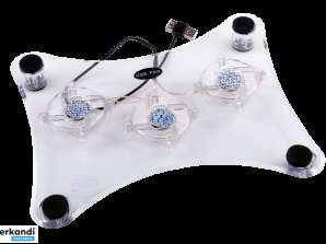 LEC WNT031 laptop hűtőállvány 3x plexi ventilátor