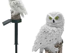 ZD50H LAMPE LED SOLAIRE HIBOU BLANC
