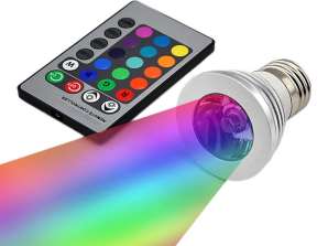 ZD7 RGB LED ŽÁROVKA 16 BAREV DÁLKOVÉ OVLÁDÁNÍ E27