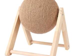 ZW8E CAT KRABBEN PAAL BAL ROTERENDE BAL 12x20x17x19cm Beige