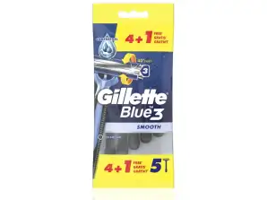 Gillette Blue 3 Smooth – Förpackning 4+1 (5 engångsrakhyvlar)
