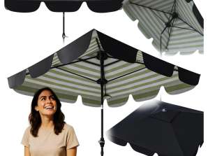 KLAPPBARER SONNENSCHIRM 2x2m MIT KURBEL CARRUZZO PREMIUM STAHLGESTELL WINKELVERSTELLUNG