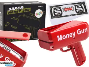 Peníze Gun Shooting Red Launcher Peníze Gun Bankovky