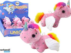 Unicórnio Cavalo Pelúcia Elástico Salto Rosa