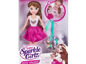 Boneca 10,5 polegadas conjunto de passeio com cachorro