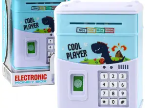 Elektronički sef bankomat Pin Kasica prasica za djecu Dinosaur plava