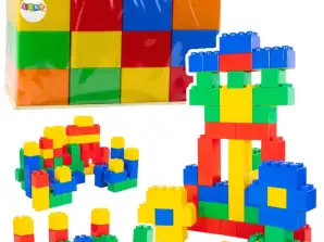 Didelių statybinių blokų rinkinys maišelyje spalvingas 28,5x9x9 cm 12vnt.