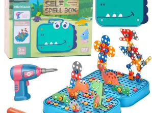 Twisting Kit DIY kovček Sestavljanka Dinozavri Gradbeni bloki Izvijač 228el.