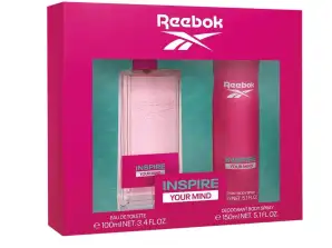 Reebok Inspire Your Mind sieviešu komplekts | Gēls 250 ml + tualetes ūdens 50 ml | Vairumtirgotājs