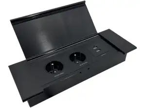 Mööbli pistikupesa süvistatakse ülaossa lameda freesitud servaga. hingedega klapiga. USB-laadija ja 1,5 m kaabel. 2x2P prantsuse keelega . 2xUSB tüüp A C;