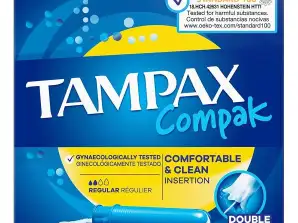 Tampax Compak Vanlig 18 stk | Diskré og komfortabel daglig beskyttelse | Engroshandel