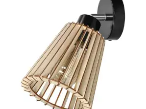 Aplique DELOS 1P E27. máx.60W. negro. madera