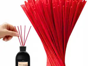SINTETINĖS LAZDELĖS AROMATŲ DIFUZORIAMS RED 25cmx4mm 1000vnt 1 g arba 1.3g