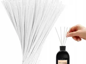 SINTETINĖS LAZDELĖS AROMATŲ DIFUZORIAMS BALTI 25cm x 4mm 1000vnt 1 g arba 1.3g